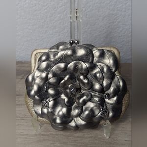 Brighton flower gold bronze silver coin clutch purse